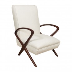 Pair of stylish walnut armchairs 